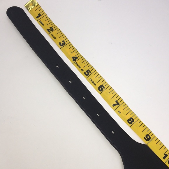 LINEA PELLE wide black punched leather belt - Picture 7 of 11